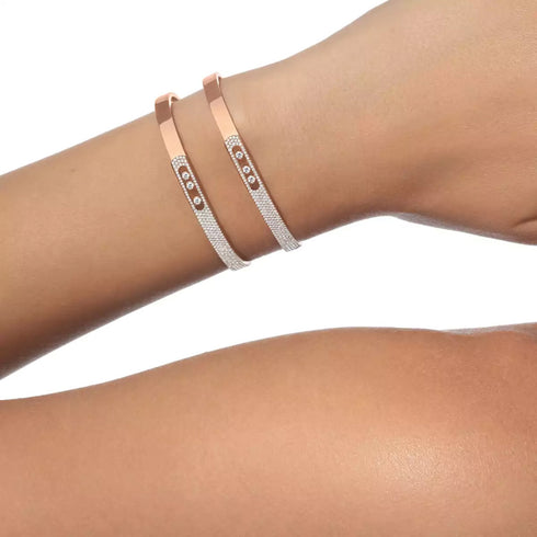 Move Noa Half Pavé Bracelet, Small Model - 2