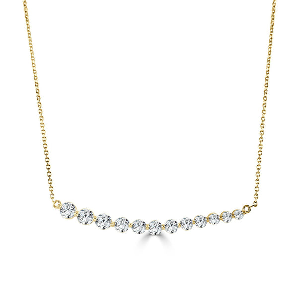 14k Gold & Diamond Bar Necklace - 1.06ct - 1
