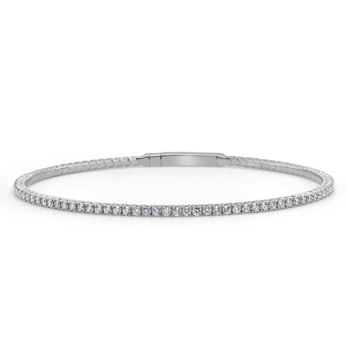 14k Gold & Diamond Flexible Bangle - 1.54ct - 1