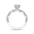 Pear Shaped Diamond Engagement Ring with Marquise Accent Band - 2
