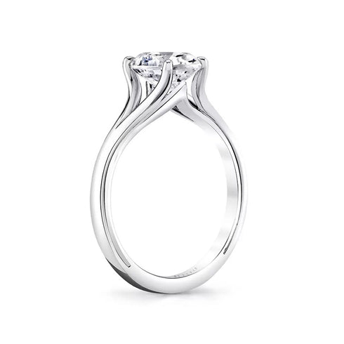 Oval Diamond Solitaire Engagement Ring with Split Shank - 2