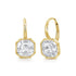 10.07ct White Topaz Solitaire Bezel Set Leverback Huggie Earrings - 1