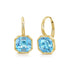 10.07ct Blue Topaz Solitaire Bezel Set Leverback Huggie Earrings - 1