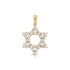 Round & Baguette Diamond Star Of David Pendant In Yellow Gold - 1