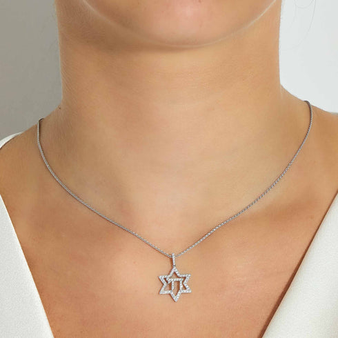 0.38ct Diamond Star Of David Pendant - 2