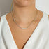 5.5ct Emerald Shape And Round Diamond Bezel And Channel Necklace - 2
