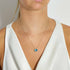 4.15ct Cushion Shape Blue Topaz Bezel Set Solitaire Pendant Necklace - 2