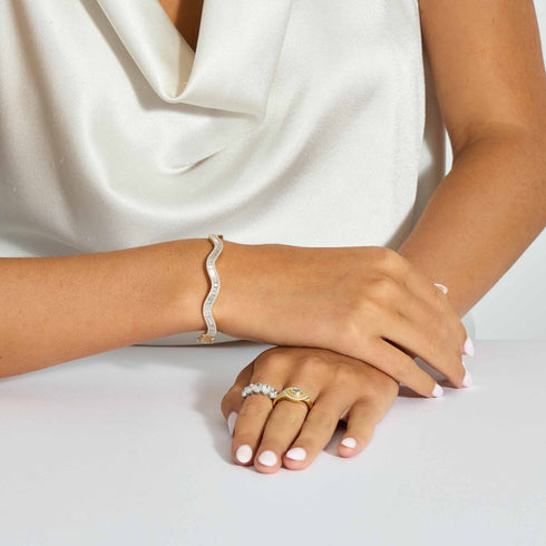 Gold Wave Bangle - 2
