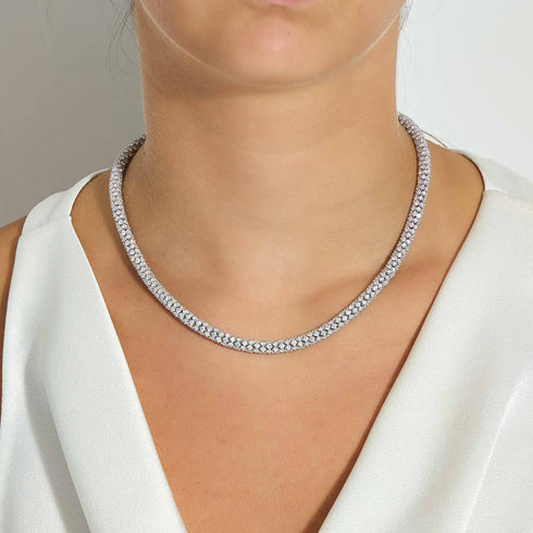 Pavé Diamond Flex Necklace In 18K White Gold - 2