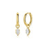 0.50ct Marquise Shape Diamond Six Prong Solitaire Huggie Earrings - 1
