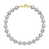 Round Brilliant Diamond Station Bracelet In Yellow Gold With Blackened Bezels - 1