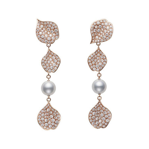 Les Pétales Place Vendôme Roses Akoya Cultured Pearl Earrings in 18K Pink Gold - 1