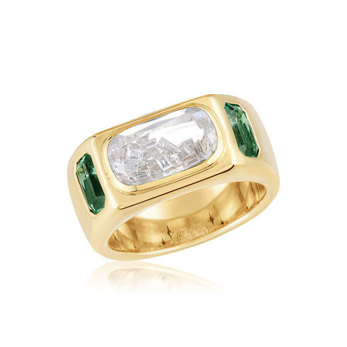Brado Cigar Band Ring Emerald - 1