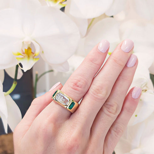 Brado Cigar Band Ring Emerald - 2
