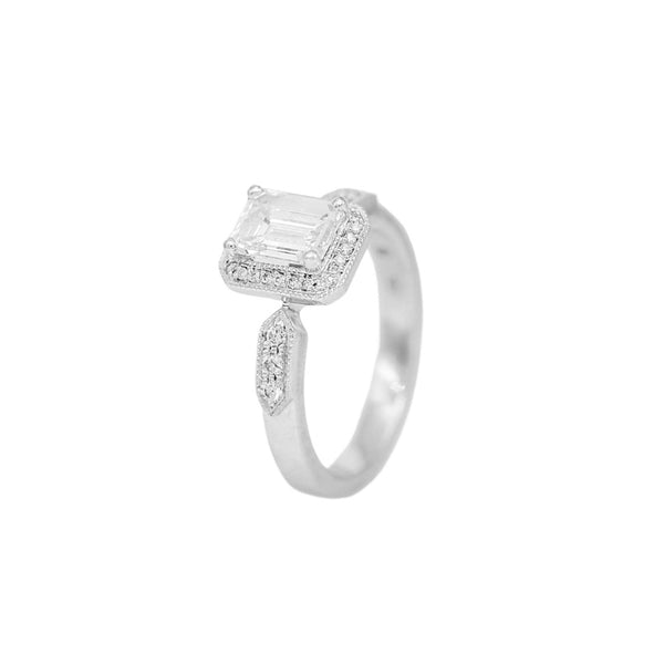 Deco White Diamond Ring - 1