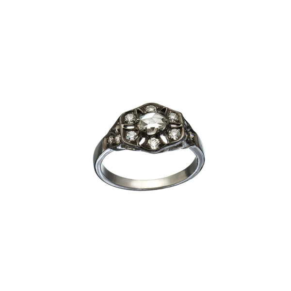 Polly Rose and Old Mine Cut Diamond Ring - 1