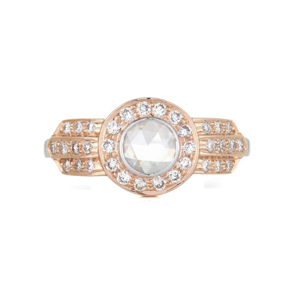 18K Yellow Gold Mira Rose Cut Diamond Ring - 1