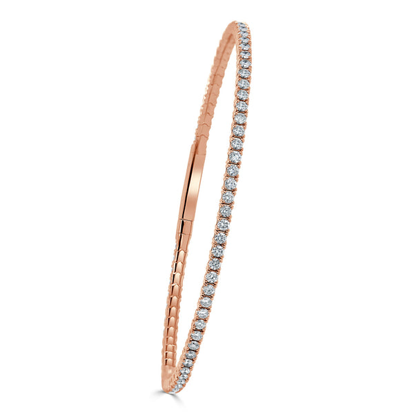 14k Gold & Diamond Flexible Bangle - 2.00ct - 1
