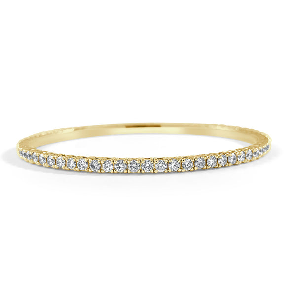 14k Gold & Diamond Flexible Bangle - 3.02ct - 1