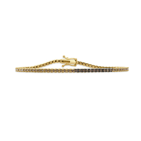 14K Gold Desert Diamond Ombre Tennis Bracelet - 2.05 CT - 1