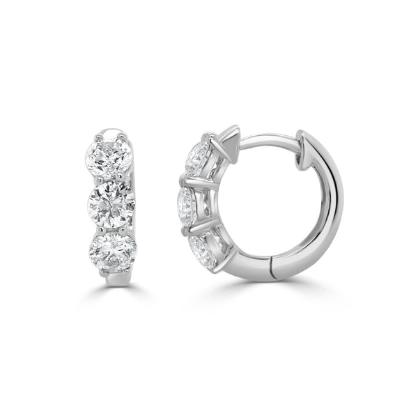 14K Gold Diamond Huggie - 1.06 CT - 1
