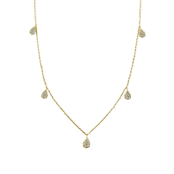 14k Gold & Diamond Dangle Necklace - 0.50ct - 1