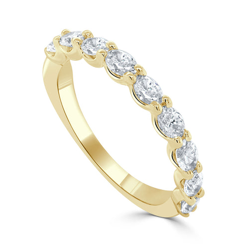 14K Gold & Oval Diamond Stackable Band - 0.70ct - 1