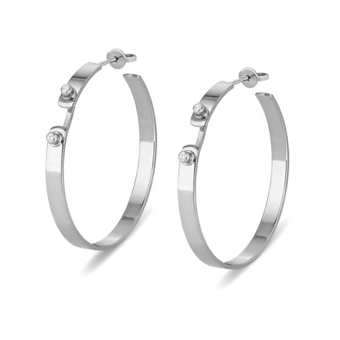 Monday Morning Mood Hoops in White Gold - 1