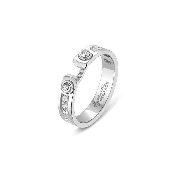 Tuxedo Mood Ring in White Gold - 1