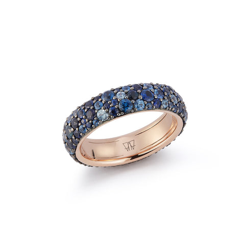 Oc X Wf 18K Gold And Blue Sapphire Band Ring - 1