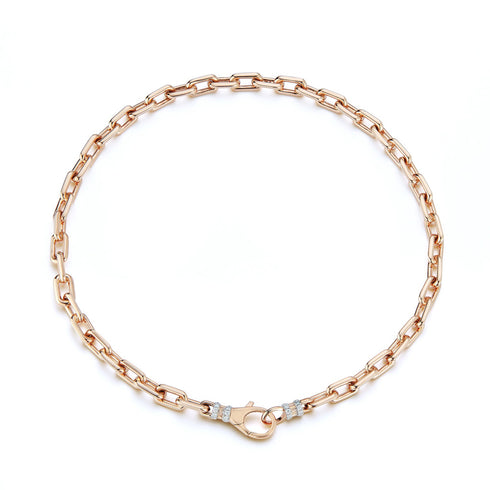 Clive 18K Gold Chain Link Choker With Diamond Lobster Clasp - 1