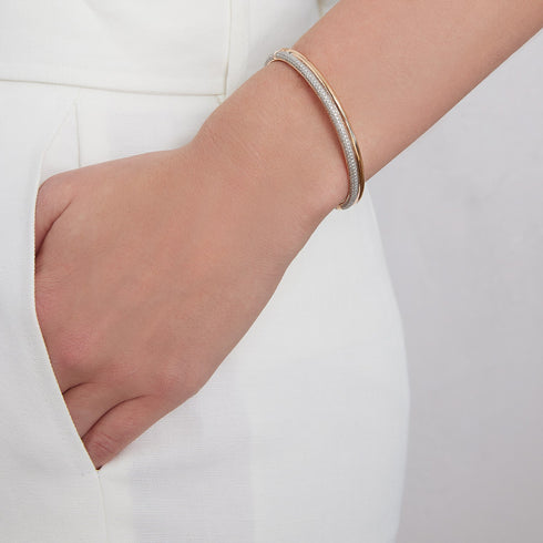 Thoby 18K Gold And Diamond Tubular Bangle Bracelet - 2