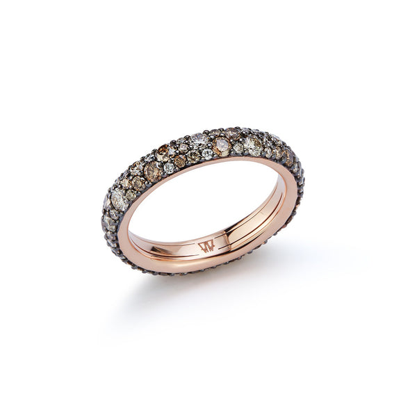 OC X WF 18K Gold And Champagne Diamond Band Ring - 1