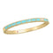 Mosaic Diamond Accent & Turquoise Bangle in 18K Yellow Gold - 2