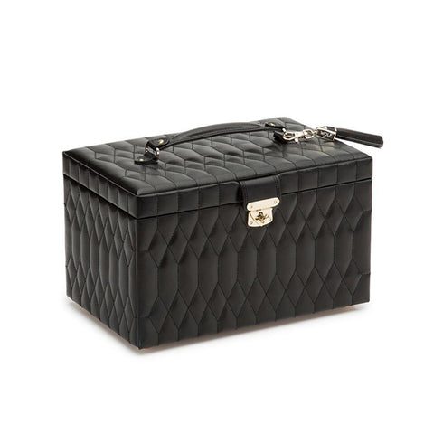 Caroline Large Jewellery Case in Diamond Quilted Leather - 2