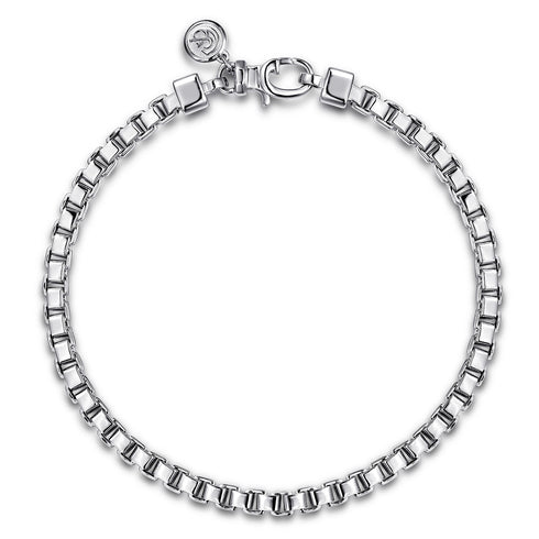 Classic 925 Sterling Silver Box Chain Bracelet for Men - 2