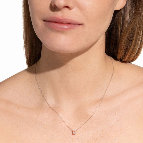Le Cube Diamant Medium Necklace in 18K White Gold with Diamond - 3