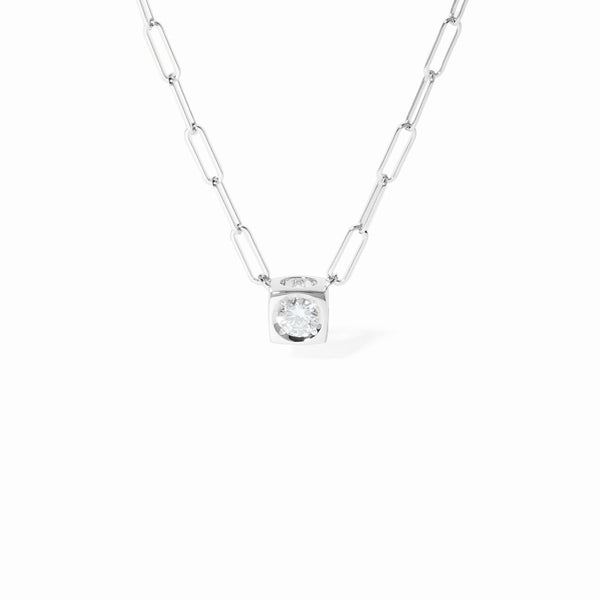 Le Cube Diamant Necklace in White Gold with Diamond - 1