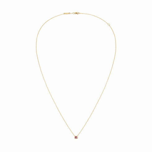 Le Cube Necklace in 18K Yellow Gold with Pink Sapphire - 2