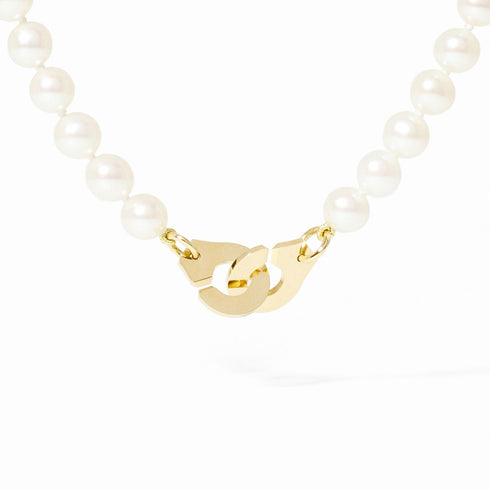 Menottes Dinh Van Pearl Small Necklace in 18K Yellow Gold - 1