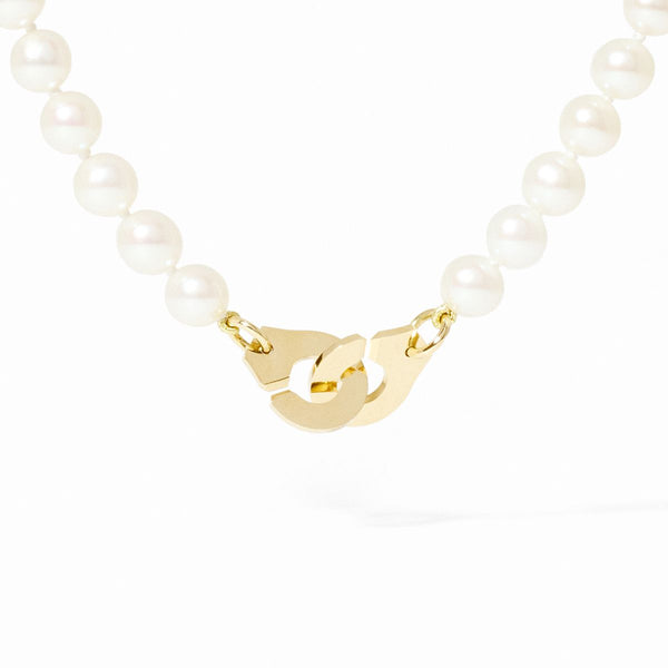 Menottes Dinh Van Pearl Small Necklace in 18K Yellow Gold - 1