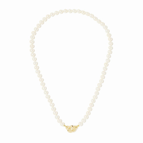Menottes Dinh Van Pearl Small Necklace in 18K Yellow Gold - 2