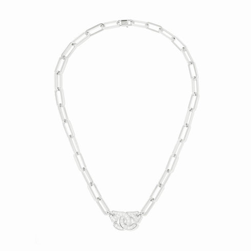 Menottes Dinh Van Extra Large Necklace in White Gold and Diamonds - 2
