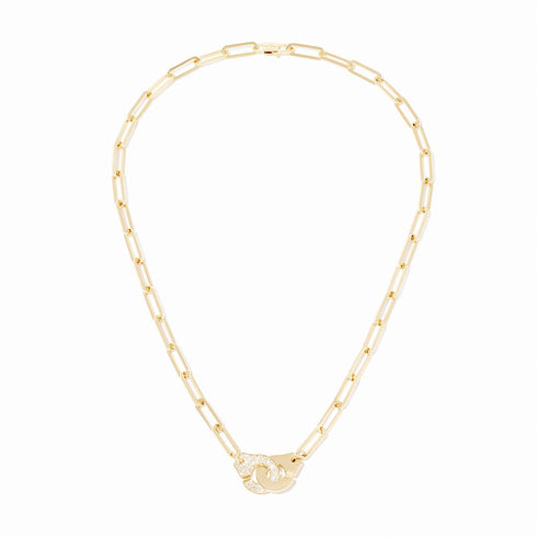 Menottes Dinh Van Necklace in 18K Yellow Gold with Diamonds - 2