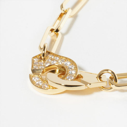 Menottes Dinh Van Necklace in 18K Yellow Gold with Diamonds - 3