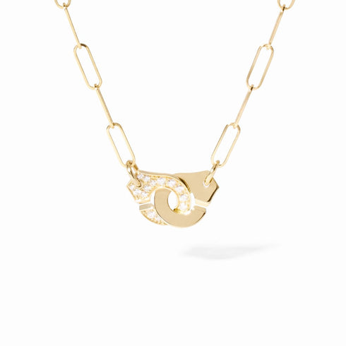Menottes Din Van R10 Necklace in 18K Yellow Gold with Diamonds - 1