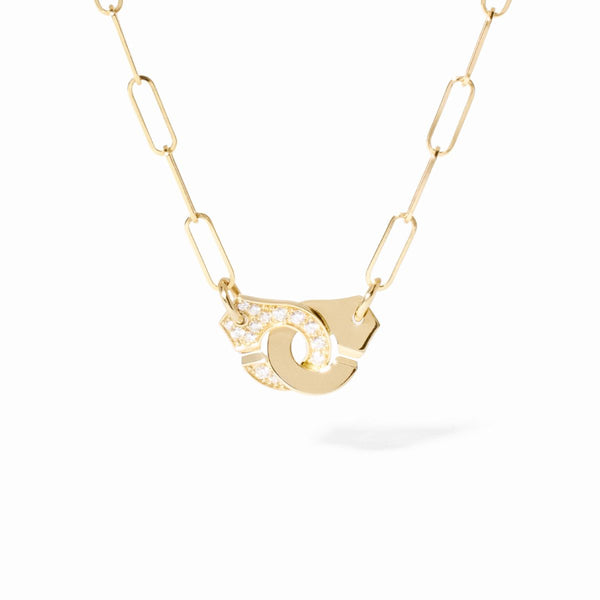Menottes Din Van R10 Necklace in 18K Yellow Gold with Diamonds - 1
