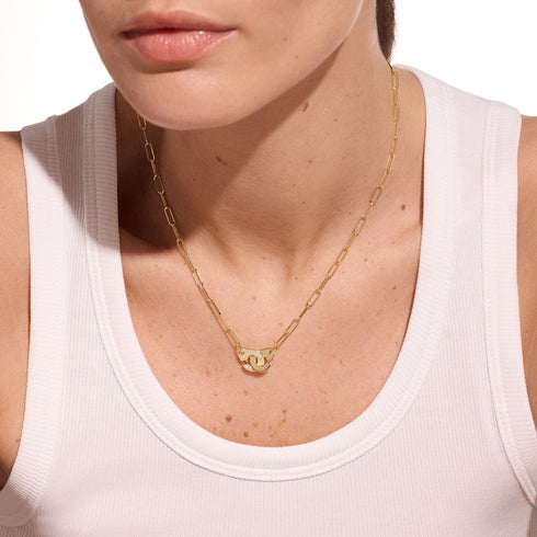 Menottes Din Van R10 Necklace in 18K Yellow Gold with Diamonds - 3