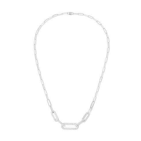 Maillon Medium Necklace in White Gold and Diamonds - 2