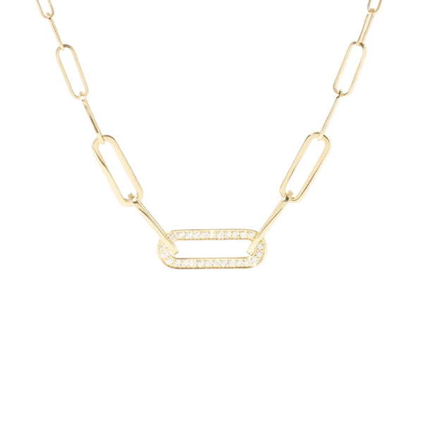 Maillon Small Necklace in 18K Yellow Gold with Diamonds - 1